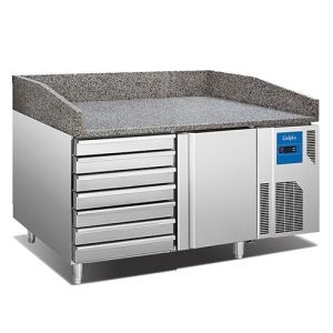 BG15L1D7PZ Bakery Counter Chiller Pizza Top Single Solid Door 7 Drawers Under Counter Refrigerator with Marble Top