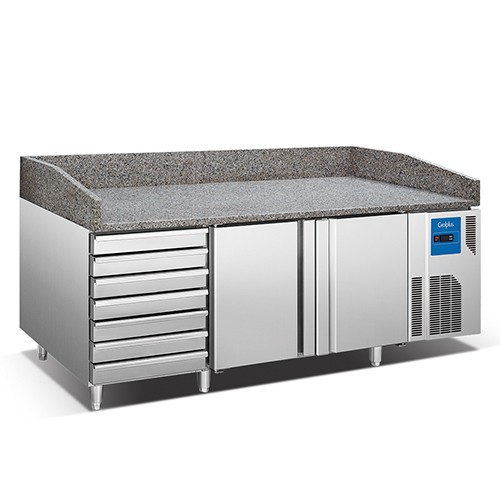 BG20L2D7PZ Energy Saving Design Bakery Counter Chiller Pizza Top 2 Door Under Counter Chiller with 7 Drawers