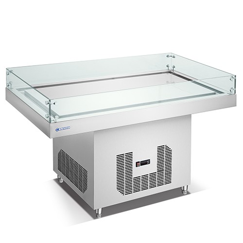 BT15 High Quality 5ft Glass Showcase Sea Food Display Ice Table for Supermarket