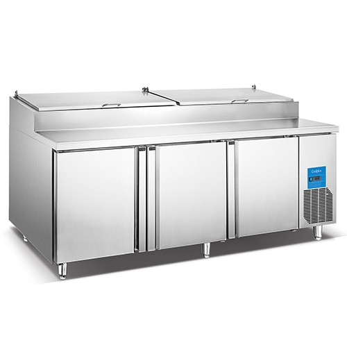 PC-91C-3 Commercial Kitchen America Style  91 Inch Salad Fridge Pizza Preparation Top Counter with 3 Doors