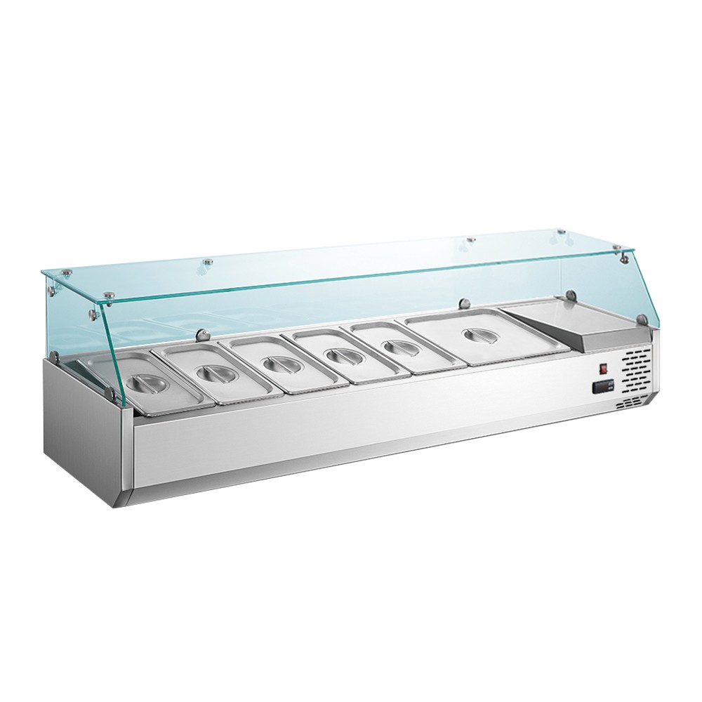 VRX1500-395 GN1/3 1.5m Table Top Commercial Display Counter Equipment Salad Bar Chiller Refrigerator 