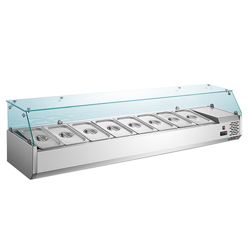 VRX1800-395 Gn1/3 1.8M Restaurant Display Counter Top Salad Prep Table Refrigerated Salad Bar Display Counter 