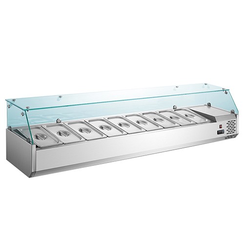 VRX2000-395 GN1/3 2m 9Pans Bar Counter Restaurant Commercial Table Counter Top Salad Display Refrigerator 